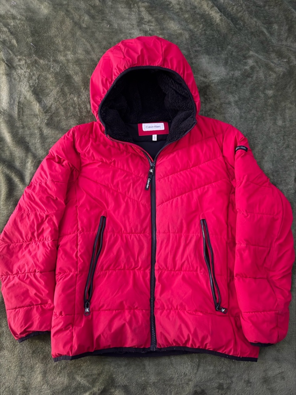 Calvin Klein Red Puffer Jacket